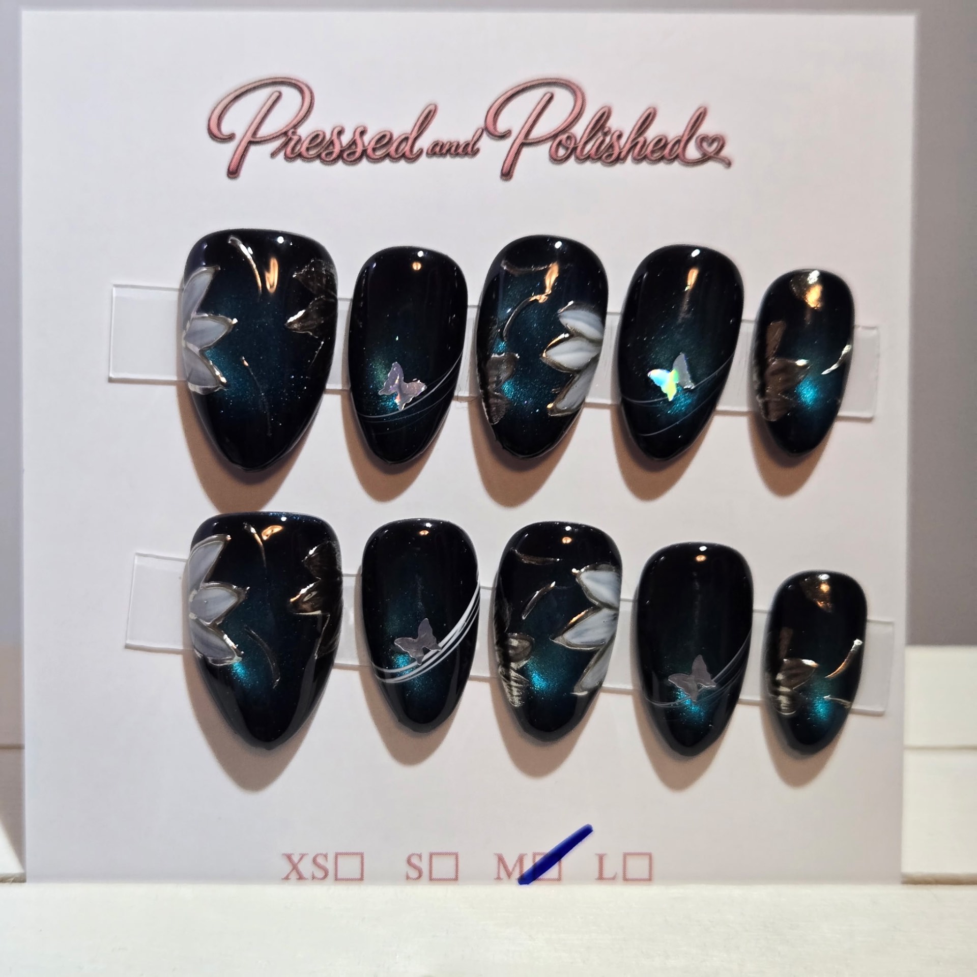 Butterfly Midnight press-on nail set