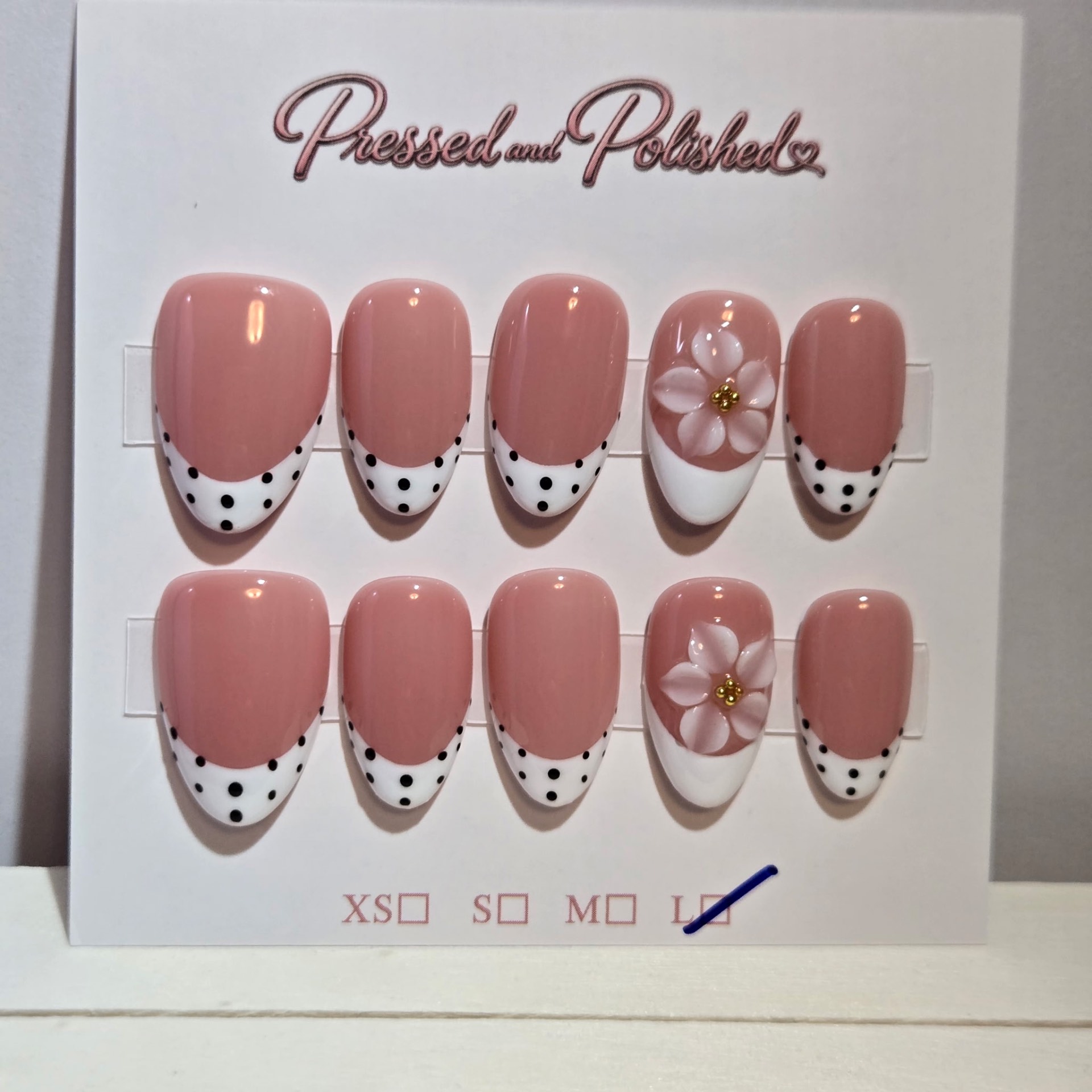 Polka Blush press-on nail set