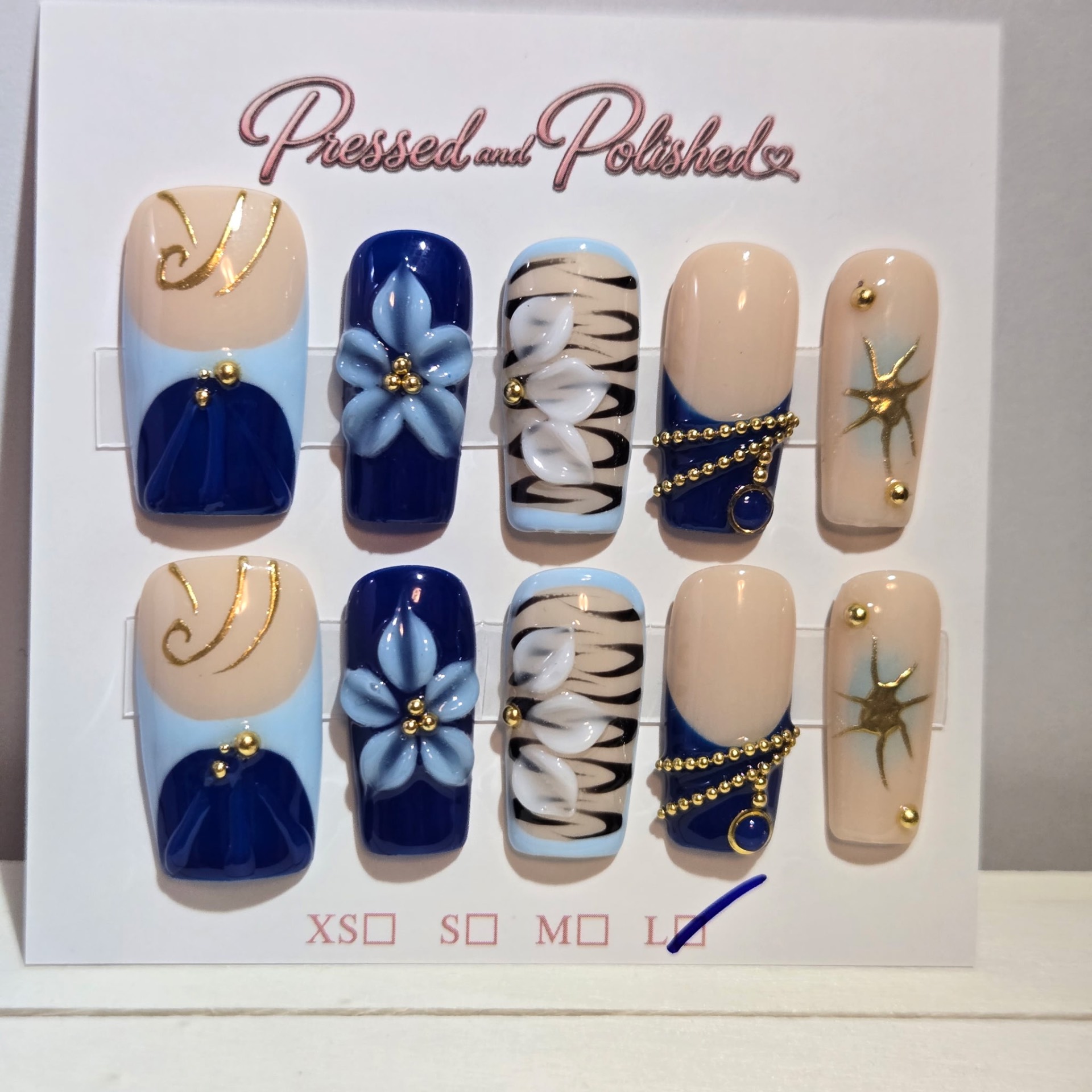 Santorini Nights press-on nail set