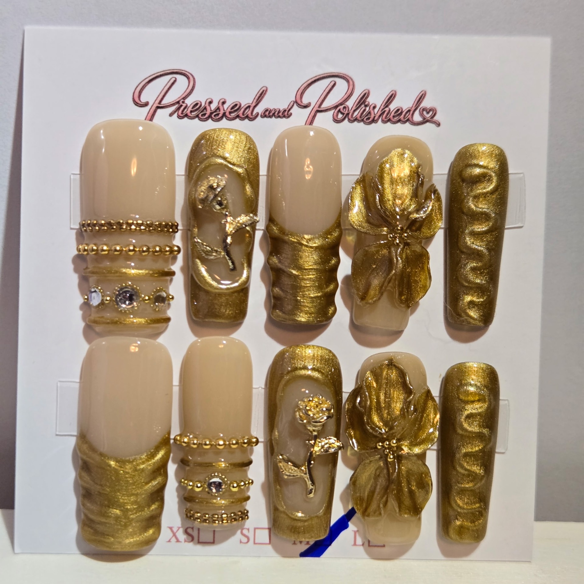 Gilded Garden press-on nail set