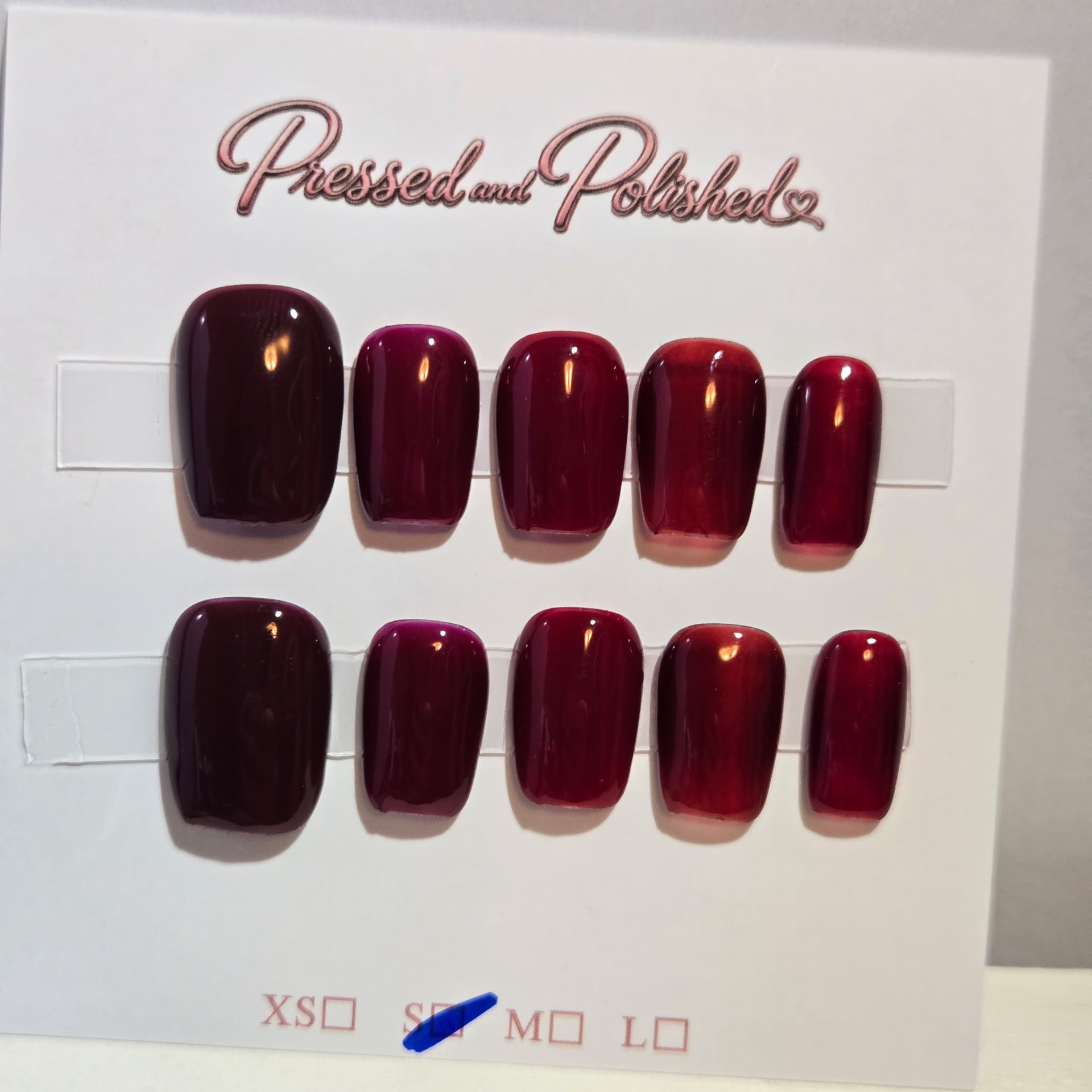 Cherry Wine press-on nail set