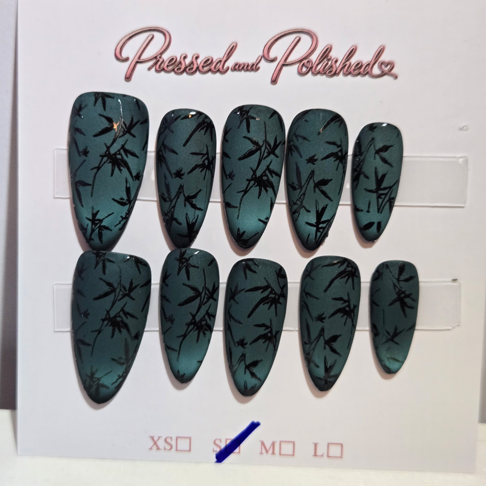 Midnight Bamboo press-on nail set